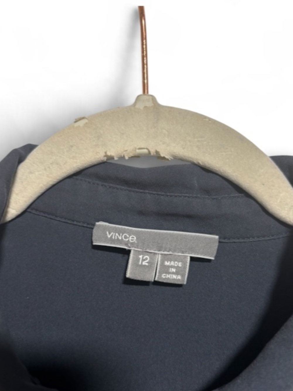 Vince Navy Silky Collared Drawstring Waist Jumpsuit Size 12 Elegant Chic - Picture 8 of 11